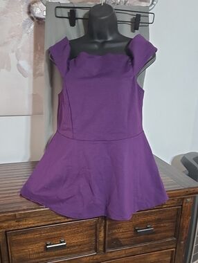 Torrid Purple Off-Shoulder Peplum Top 0x Ptp 19"